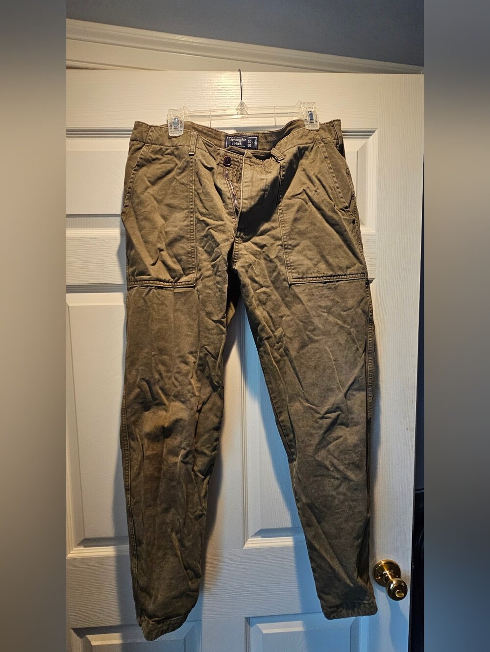 Abercrombie & Fitch Men's Cargo Pants - Olive